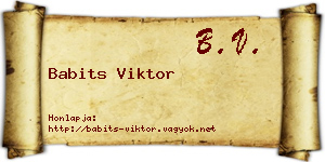 Babits Viktor névjegykártya
