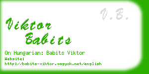 viktor babits business card